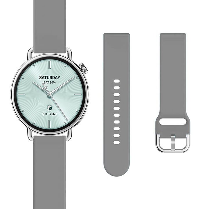 Sneezy Mi Watch S4 41mm İle Uyumlu Yumuşak PureLux Soft Tokalı Silikon Kordon Gri