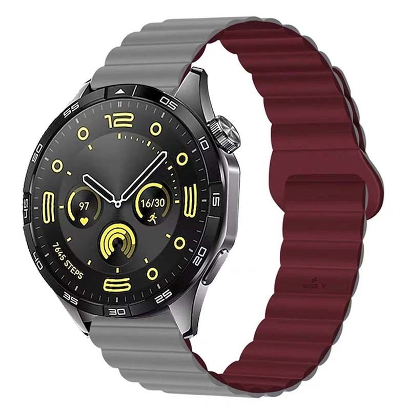 Amazfit Watch GTR 3 Pro-GTR 3-GTR 2e-GTS 2-GTR 47mm 22mm Uyumlu Harmony Duo Magnetik Silikon Kordon Gri - Gri