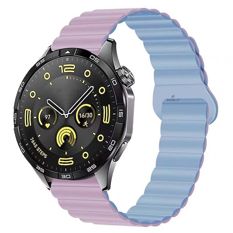Amazfit Watch GTR 3 Pro-GTR 3-GTR 2e-GTS 2-GTR 47mm 22mm Uyumlu Harmony Duo Magnetik Silikon Kordon Lila - Lila