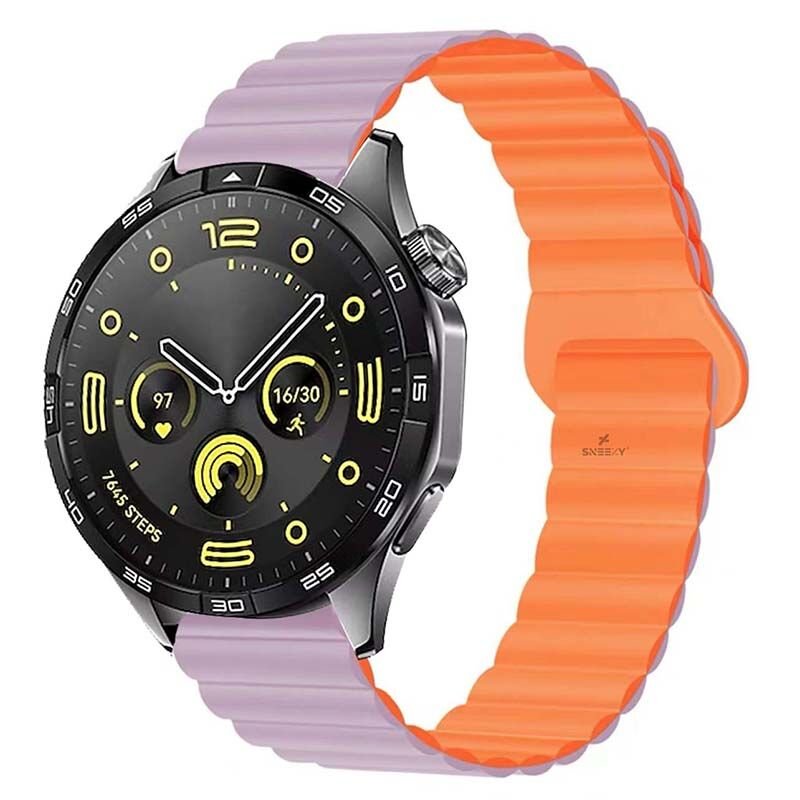 Amazfit Watch GTR 3 Pro-GTR 3-GTR 2e-GTS 2-GTR 47mm 22mm Uyumlu Harmony Duo Magnetik Silikon Kordon Lavanta - Lavanta