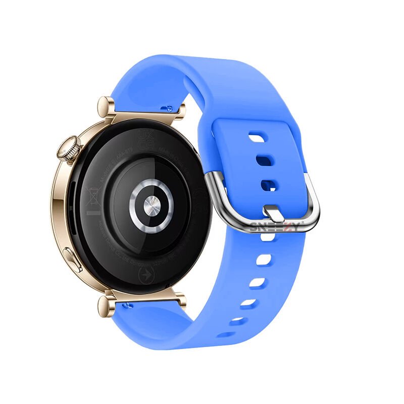 Sneezy Mi Watch S4 41mm İle Uyumlu Yumuşak PureLux Soft Tokalı Silikon Kordon Mavi