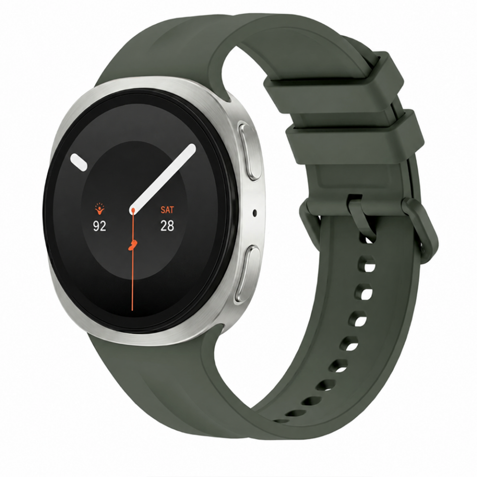 Samsung Galaxy Watch 9 44mm 40mm İle Uyumlu Oluklu Silikon Kordon Ayarlanabilir Spor Saat Kayışı