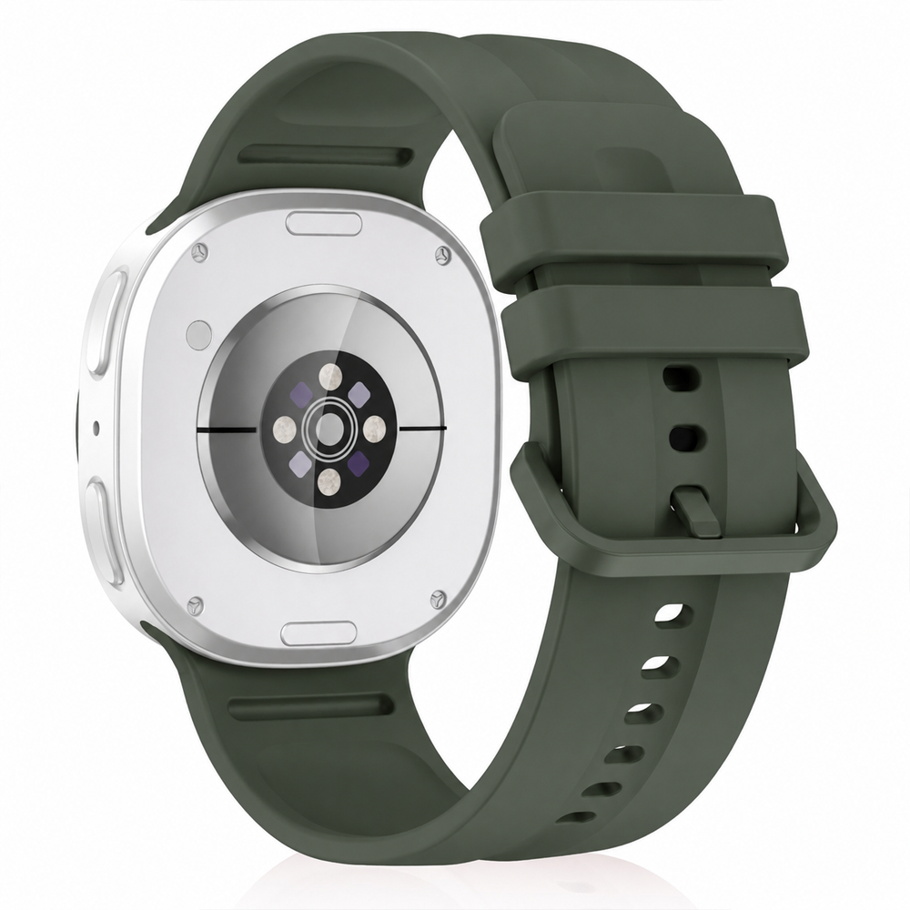 Samsung Galaxy Watch 9 44mm 40mm İle Uyumlu Oluklu Silikon Kordon Ayarlanabilir Spor Saat Kayışı