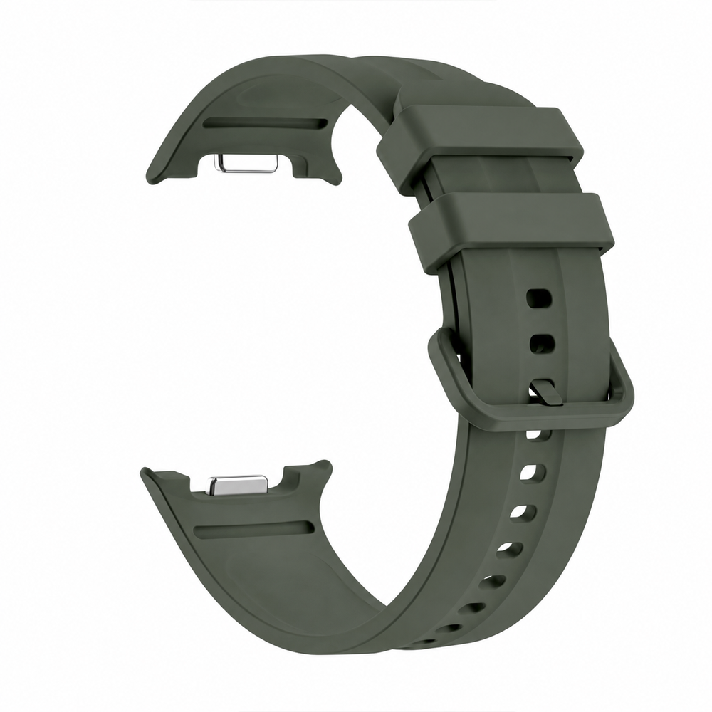 Samsung Galaxy Watch 9 44mm 40mm İle Uyumlu Oluklu Silikon Kordon Ayarlanabilir Spor Saat Kayışı