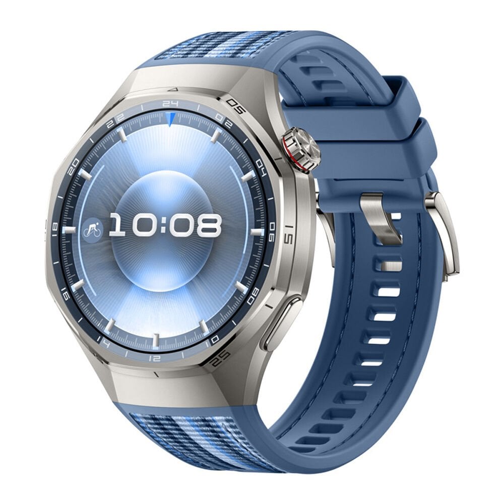 Huawei Watch GT6 Pro 46mm İle Uyumlu Örgü Desen Metal Tokalı Silikon Akıllı Saat Kordonu Kahverengi