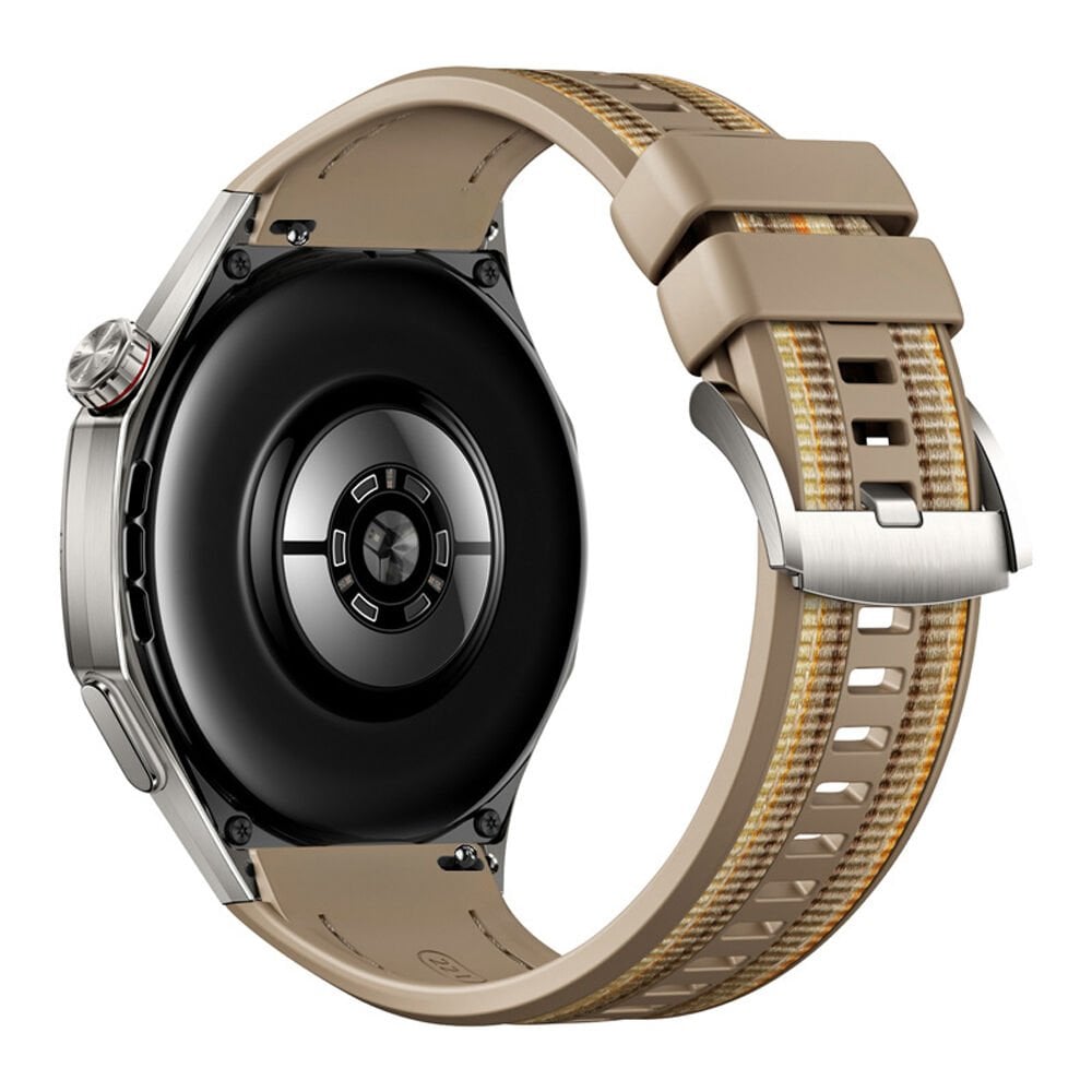 Huawei Watch GT5 Pro 46mm İle Uyumlu Örgü Desen Metal Tokalı Silikon Akıllı Saat Kordonu