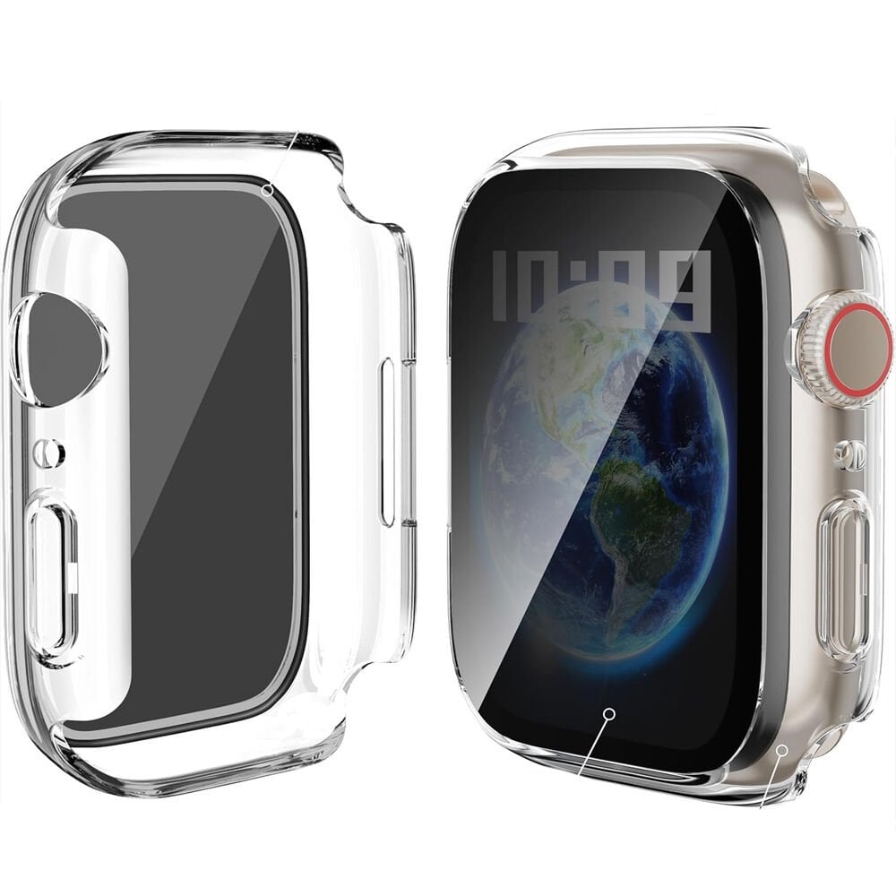 Apple Watch Series 10 46mm Uyumlu Hayalet PC Sert Kasa Ekran Koruycu 360 Güvenli Koruma Şeffaf