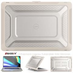 MacBook Pro 16.2 İnç Kılıf M1-M2-M3 A2485-A2780-A2991 Zırh Özellikli Dayanıklı Koruyucu Sert Kılıf Gold-Set2