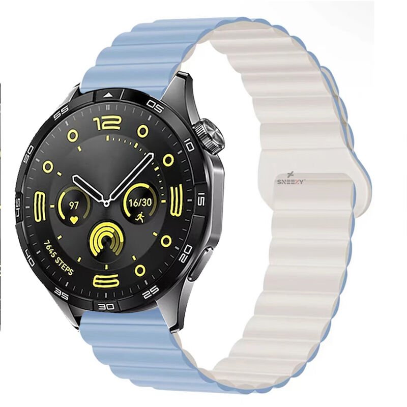 Amazfit Watch GTR 3 Pro-GTR 3-GTR 2e-GTS 2-GTR 47mm 22mm Uyumlu Harmony Duo Magnetik Silikon Kordon Mavi - Mavi