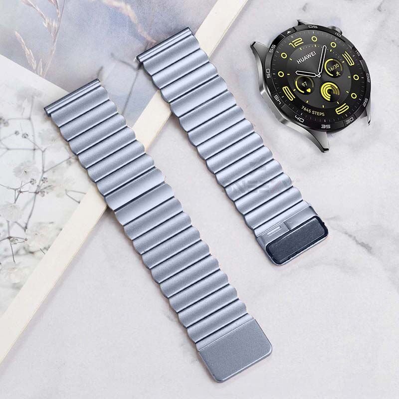 Sneezy Huawei Watch GT Runner-Sport 46mm- GT2 E İle Uyumlu 22mm Clasp Manyetik Metal Kordon