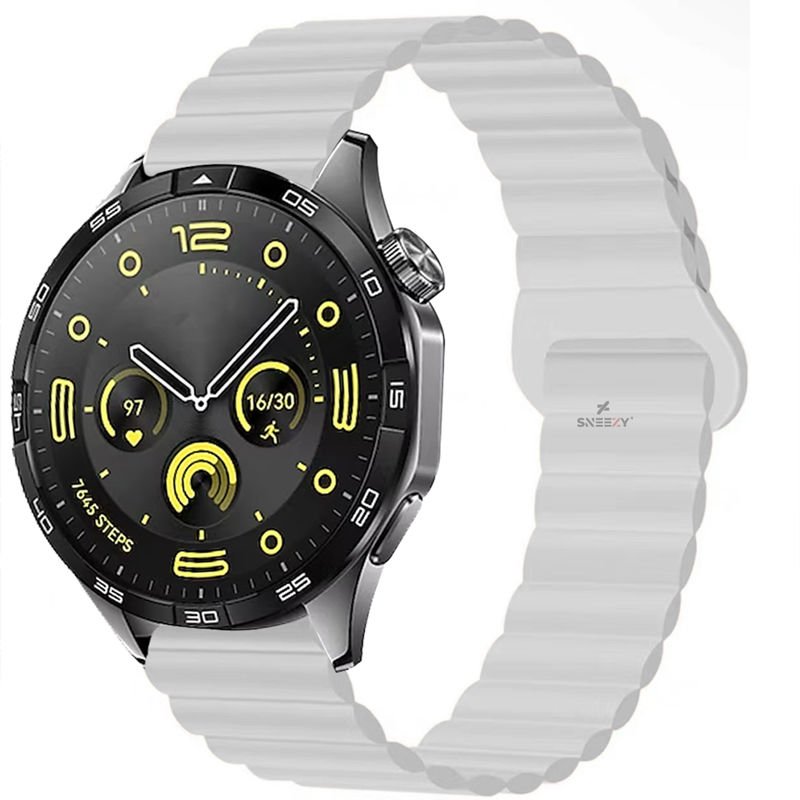 Amazfit Watch GTR 3 Pro-GTR 3-GTR 2e-GTS 2-GTR 47mm 22mm Uyumlu Harmony Duo Magnetik Silikon Kordon Beyaz - Beyaz