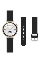 Huawei Watch Gt2 42mm Ile Uyumlu 20mm Purelux Soft Tokalı Silikon Kordon Dayanıklı Spor Stil Siyah