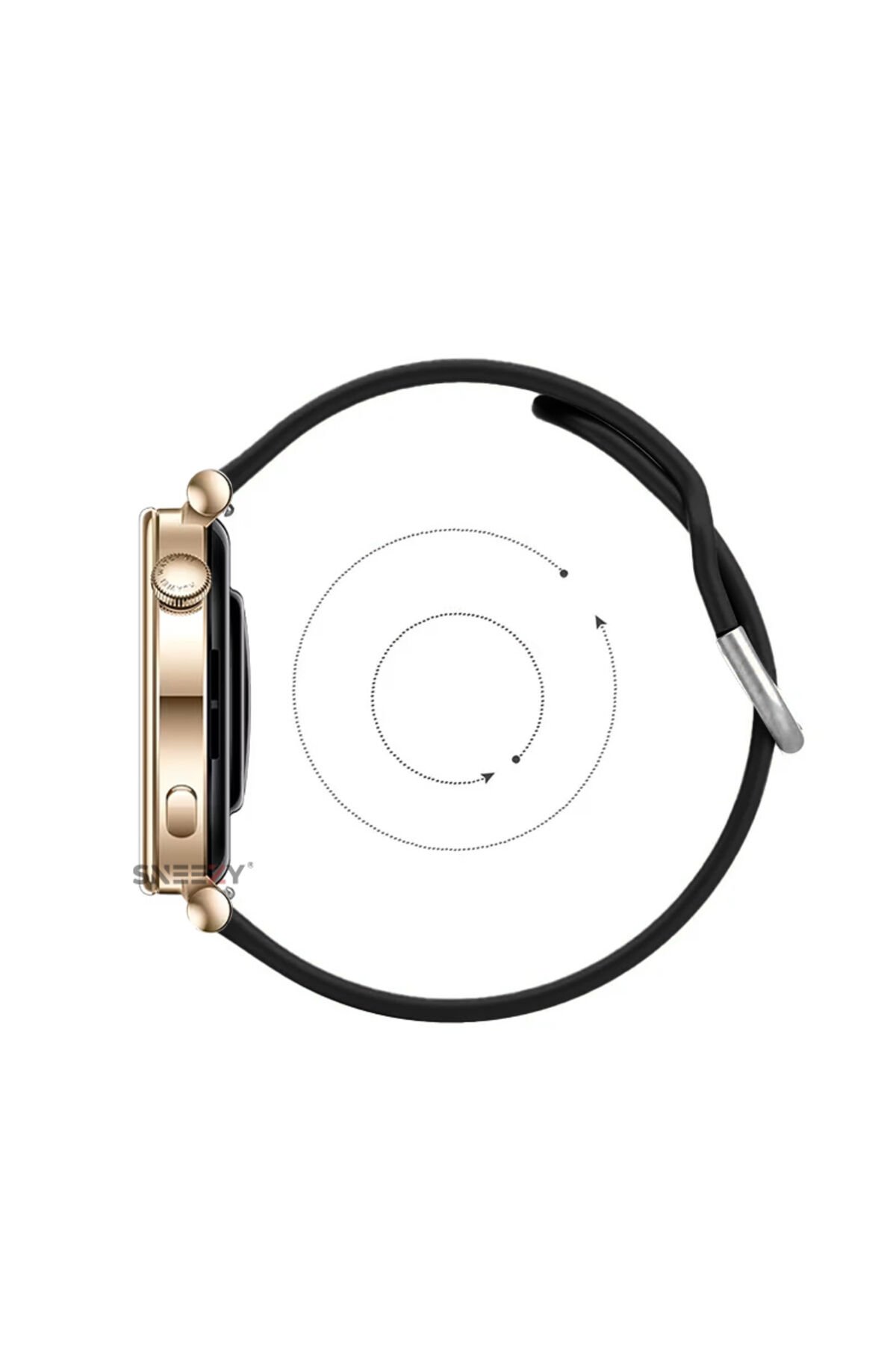 Huawei Watch Gt2 42mm Ile Uyumlu 20mm Purelux Soft Tokalı Silikon Kordon Dayanıklı Spor Stil Siyah