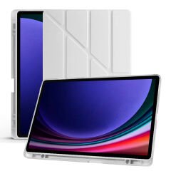 Samsung Galaxy Tab S7 Plus T970 12.4 İnç Katlanabilir Kalemlikli Standlı Akıllı Kılıf Gri - Gri