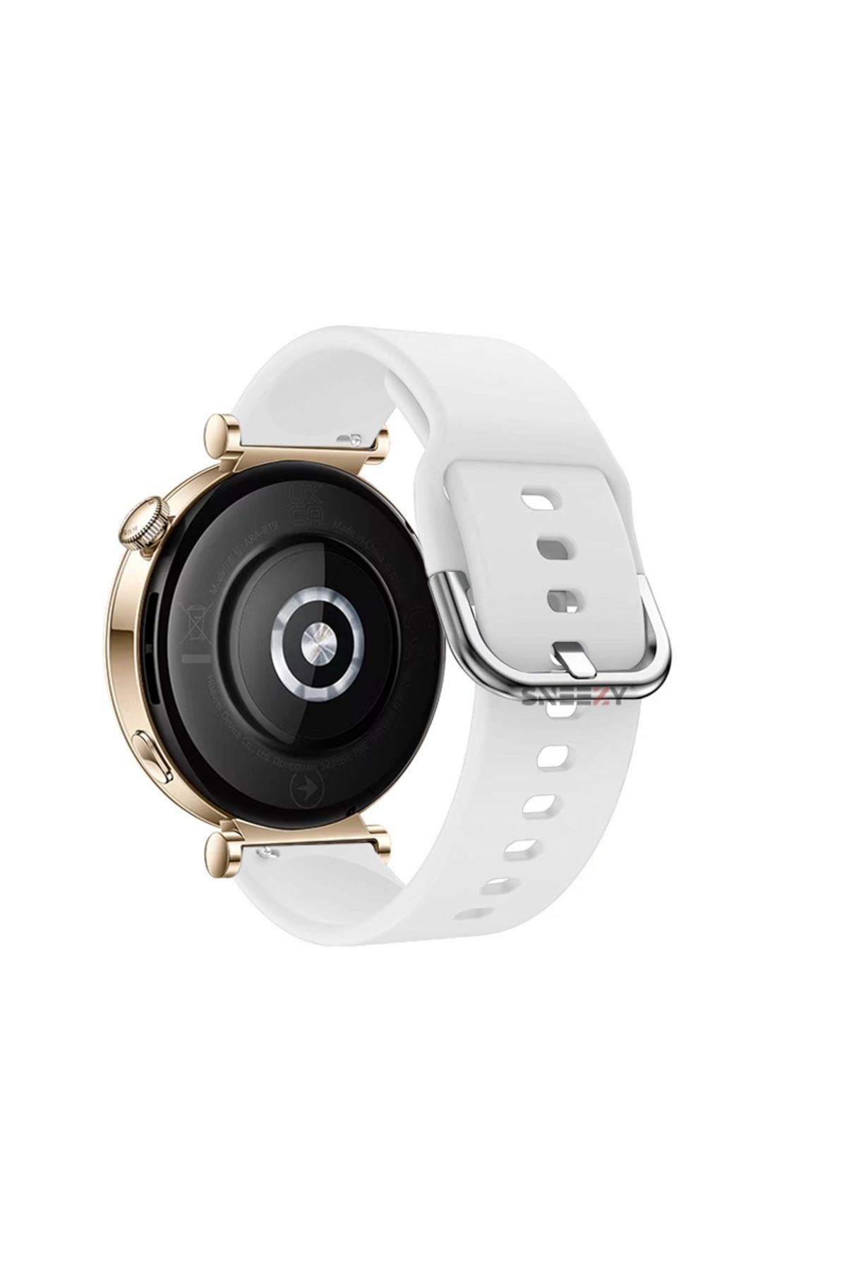 Huawei Watch Gt2 42mm Ile Uyumlu 20mm Purelux Soft Tokalı Silikon Kordon Dayanıklı Spor Stil Beyaz