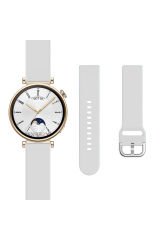 Huawei Watch Gt2 42mm Ile Uyumlu 20mm Purelux Soft Tokalı Silikon Kordon Dayanıklı Spor Stil Beyaz