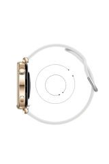Huawei Watch Gt2 42mm Ile Uyumlu 20mm Purelux Soft Tokalı Silikon Kordon Dayanıklı Spor Stil Beyaz