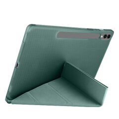 Samsung Galaxy Tab S7 Plus T970 12.4 İnç Katlanabilir Kalemlikli Standlı Akıllı Kılıf Haki - Haki