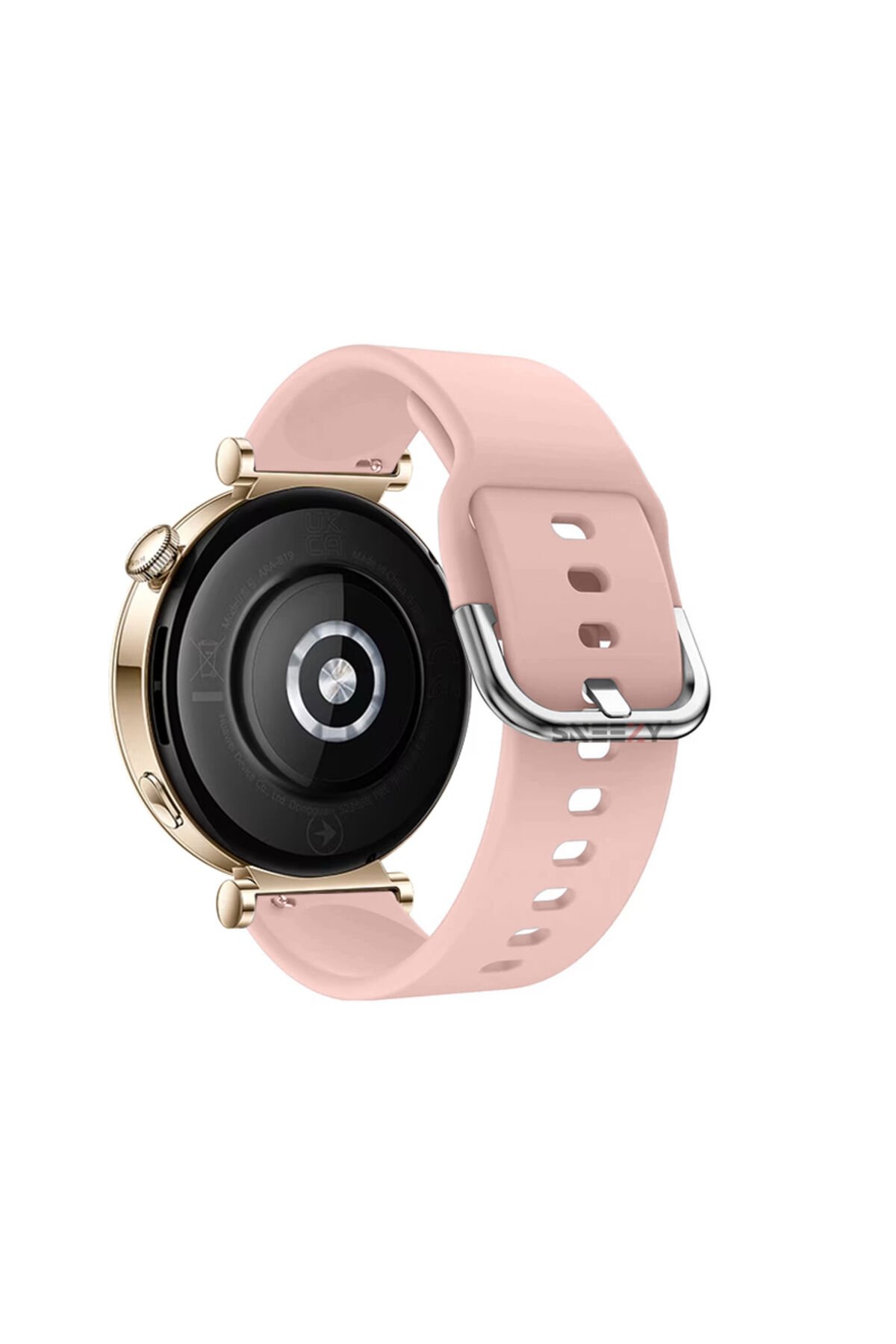 Huawei Watch Gt2 42mm Ile Uyumlu 20mm Purelux Soft Tokalı Silikon Kordon Dayanıklı Spor Stil Pembe Açık
