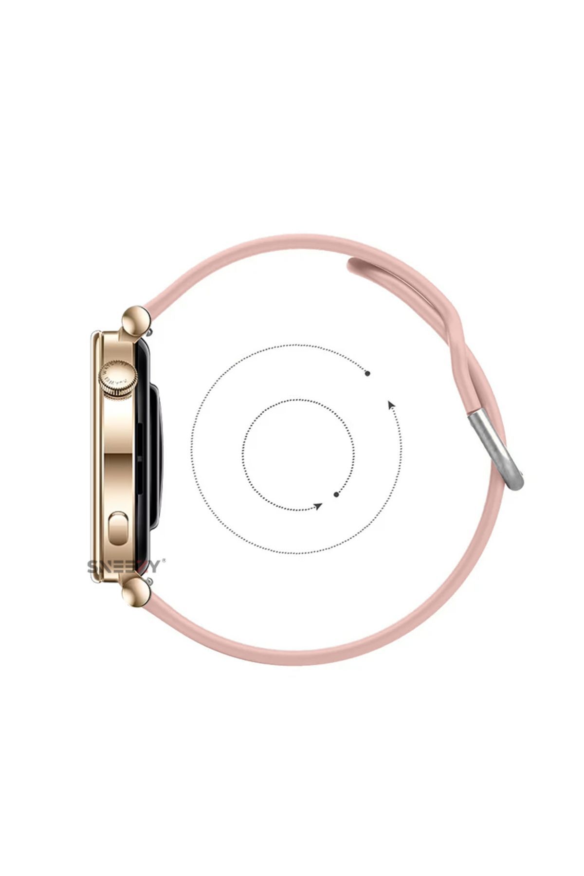 Huawei Watch Gt2 42mm Ile Uyumlu 20mm Purelux Soft Tokalı Silikon Kordon Dayanıklı Spor Stil Pembe Açık