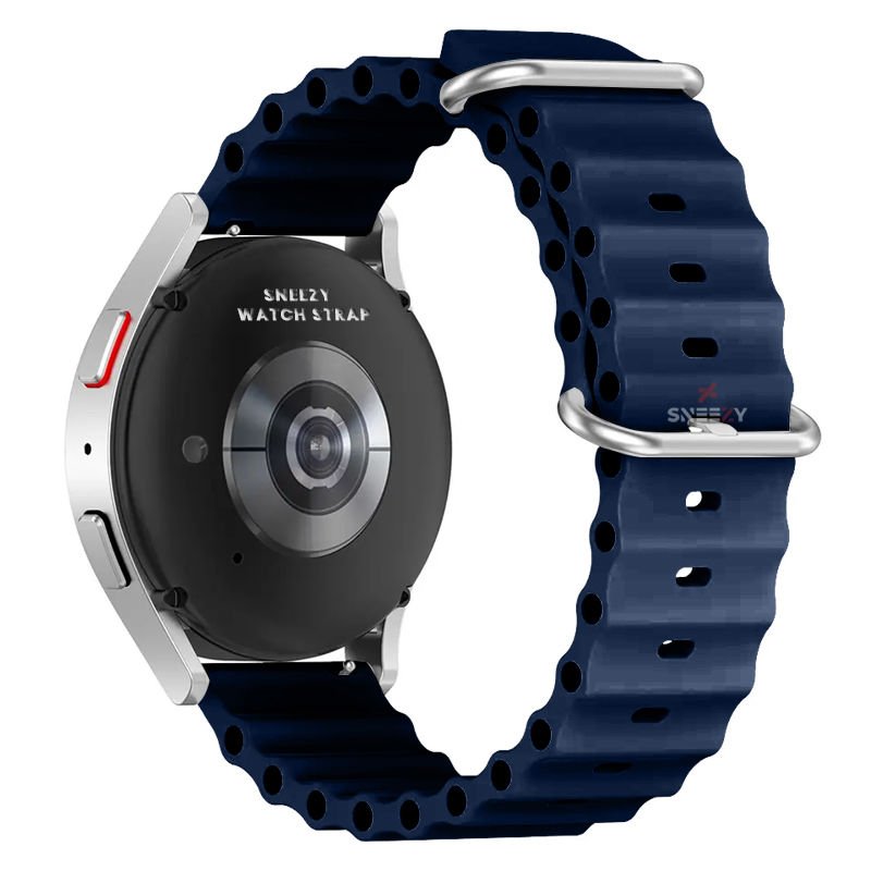 Huawei Watch GT2 Elite-Sport-Classic 46mm-GT2 Pro 22mm Uyumlu Seaflex Ocean Silikon Kordon Lacivert - Lacivert