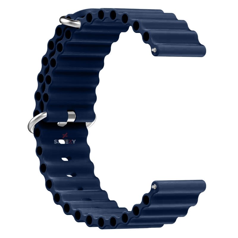 Huawei Watch GT2 Elite-Sport-Classic 46mm-GT2 Pro 22mm Uyumlu Seaflex Ocean Silikon Kordon Lacivert - Lacivert