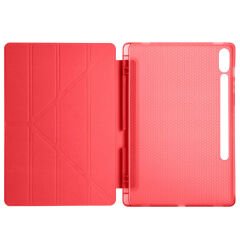 Samsung Galaxy Tab S7 Plus T970 12.4 İnç Katlanabilir Kalemlikli Standlı Akıllı Kılıf Kırmızı - Kırmızı