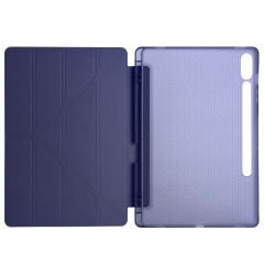 Samsung Galaxy Tab S7 Plus T970 12.4 İnç Katlanabilir Kalemlikli Standlı Akıllı Kılıf Lacivert - Lacivert