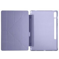 Samsung Galaxy Tab S7 Plus T970 12.4 İnç Katlanabilir Kalemlikli Standlı Akıllı Kılıf Lavanta - Lavanta