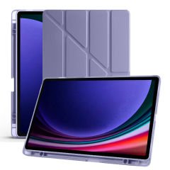 Samsung Galaxy Tab S7 Plus T970 12.4 İnç Katlanabilir Kalemlikli Standlı Akıllı Kılıf Lavanta - Lavanta