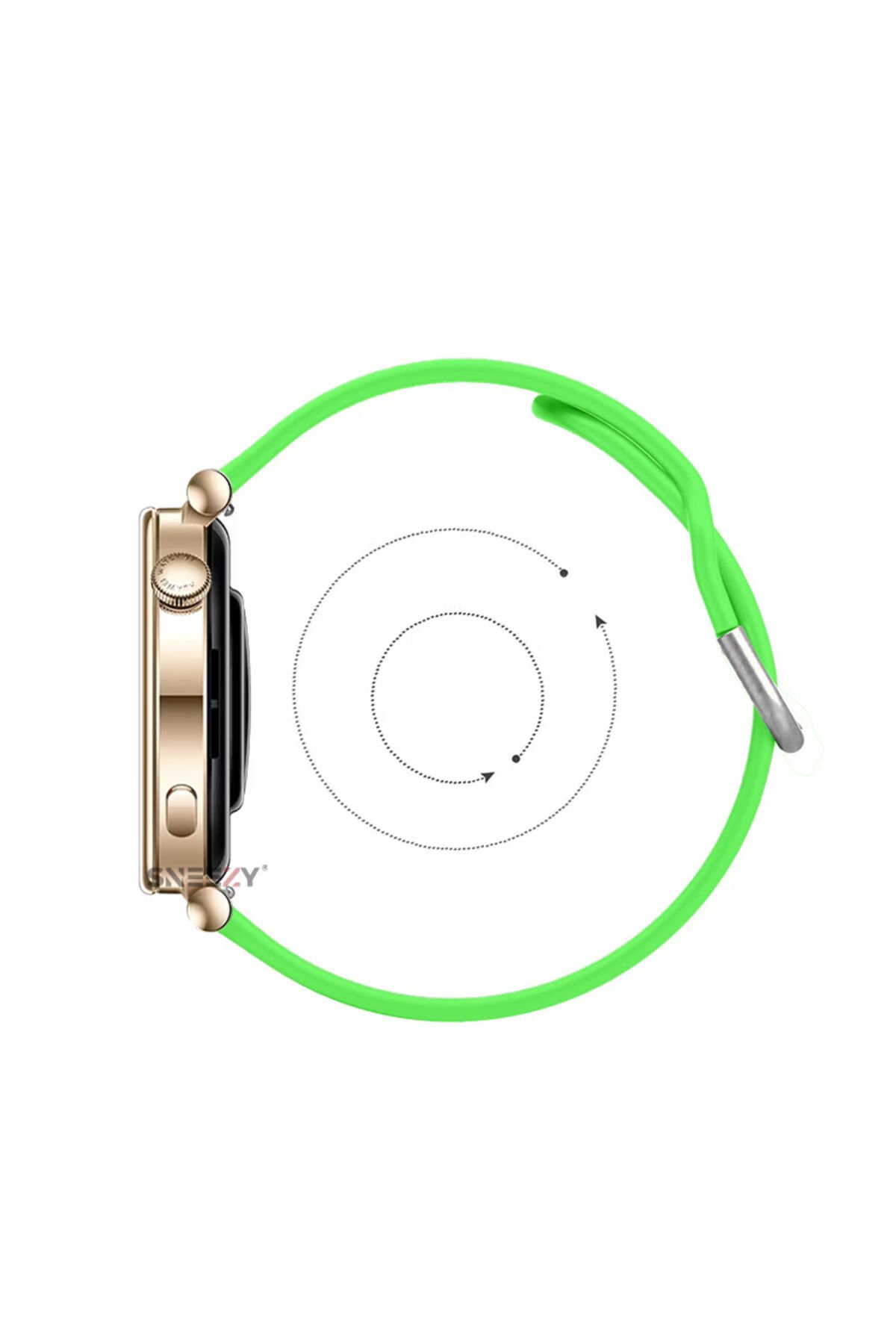 Huawei Watch Gt2 42mm Ile Uyumlu 20mm Purelux Soft Tokalı Silikon Kordon Dayanıklı Spor Stil Yeşil