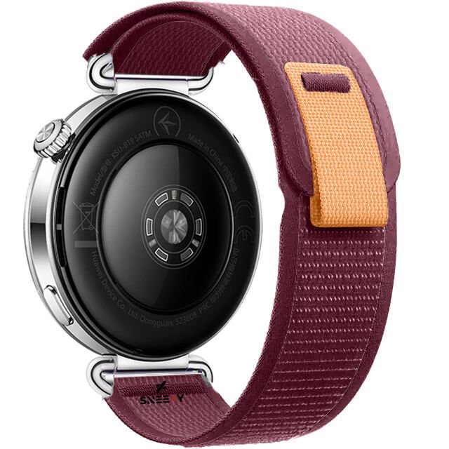 Sneezy Mi Watch S4 41mm Uyumlu Kordon Trail Loop Cırtlı Yumuşak Kumaş Şık Kordon Kırmızı