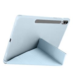 Samsung Galaxy Tab S7 Plus T970 12.4 İnç Katlanabilir Kalemlikli Standlı Akıllı Kılıf Mavi - Mavi