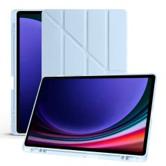 Samsung Galaxy Tab S7 Plus T970 12.4 İnç Katlanabilir Kalemlikli Standlı Akıllı Kılıf Mavi - Mavi