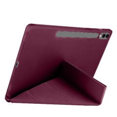 Samsung Galaxy Tab S7 Plus T970 12.4 İnç Katlanabilir Kalemlikli Standlı Akıllı Kılıf Mürdüm - Mürdüm