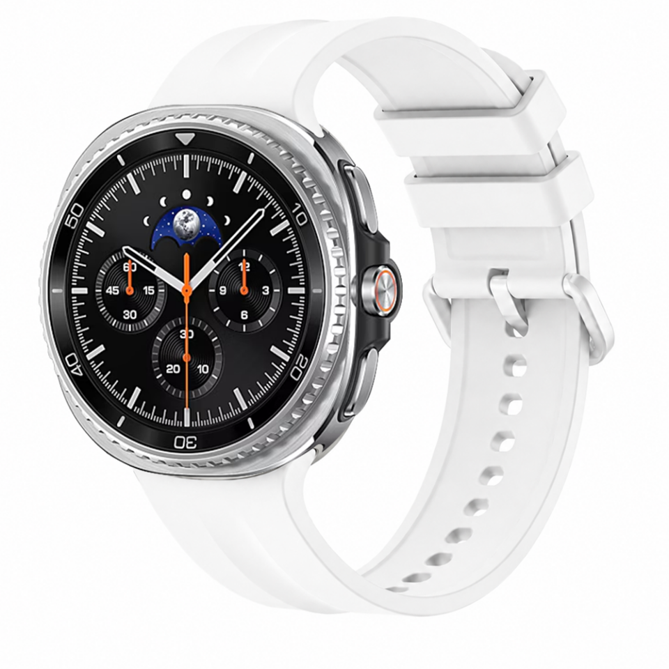 Samsung Galaxy Watch 8 Classic 46mm İle Uyumlu Oluklu Silikon Kordon Ayarlanabilir Spor Saat Kayışı