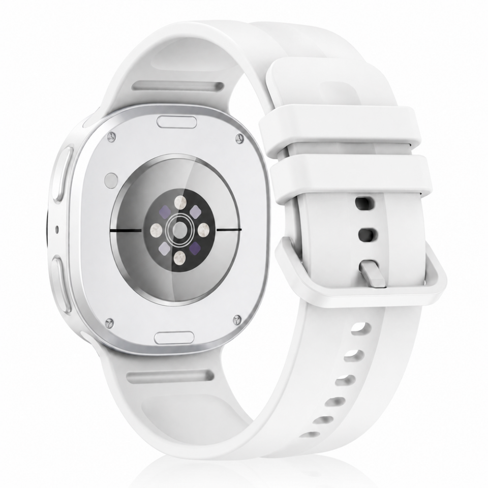 Samsung Galaxy Watch 8 Classic 46mm İle Uyumlu Oluklu Silikon Kordon Ayarlanabilir Spor Saat Kayışı