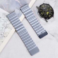 Sneezy Amazfit Watch GTR 3 Pro-GTR 3-GTR 2e-GTS 2-GTR 47mm Uyumlu 22mm Clasp Manyetik Metal Kordon Gümüş - Gümüş