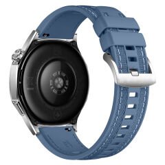 Huawei Watch GT3 46mm GT3 Pro GT3 Se ile Uyumlu Metal Tokalı Dikiş Detaylı Şık Dokuma Silikon Kordon Mavi