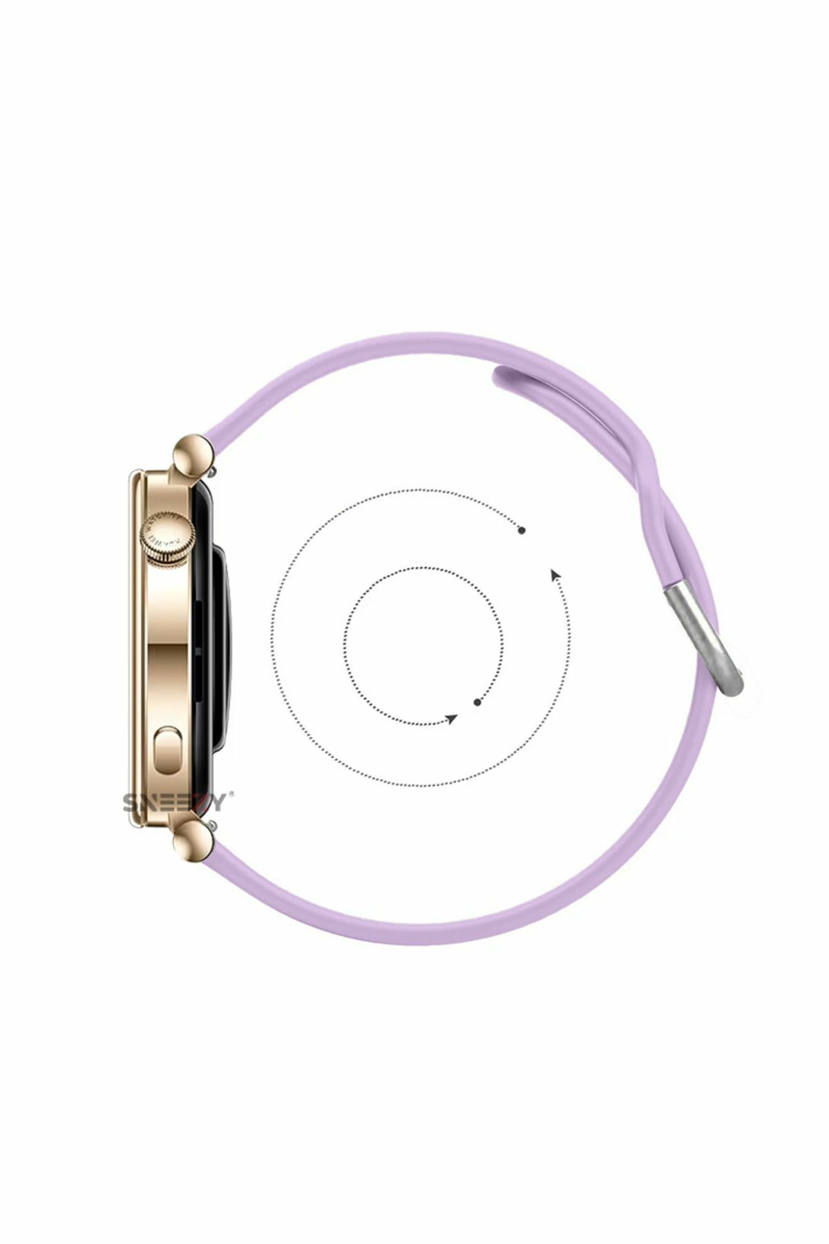 Huawei Watch Gt2 42mm Ile Uyumlu 20mm Purelux Soft Tokalı Silikon Kordon Dayanıklı Spor Stil Lila