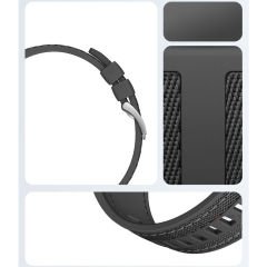 Huawei Watch GT3 46mm GT3 Pro GT3 Se ile Uyumlu Metal Tokalı Dikiş Detaylı Şık Dokuma Silikon Kordon Siyah