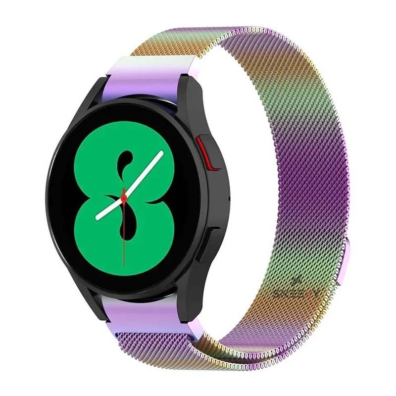 Sneezy Samsung Galaxy Watch 4 40 42 44 46mm Uyumlu Kavisli Woven Wire Metal Tasarım Kordon