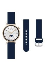 Huawei Watch Gt2 42mm Ile Uyumlu 20mm Purelux Soft Tokalı Silikon Kordon Dayanıklı Spor Stil Lacivert