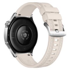 Huawei Watch GT3 46mm GT3 Pro GT3 Se ile Uyumlu Metal Tokalı Dikiş Detaylı Şık Dokuma Silikon Kordon Starlight