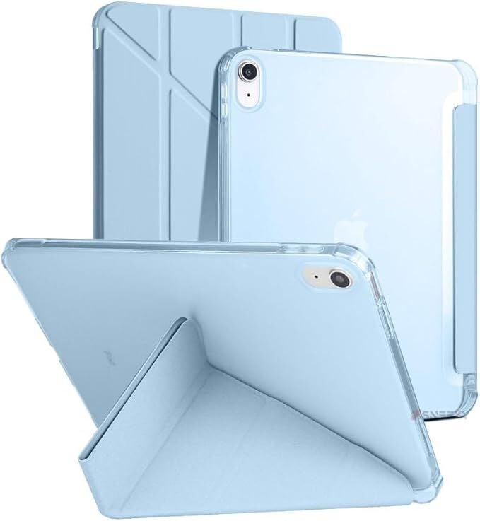 İpad 10.Nesil 10.9 inç 2022 İle Uyumlu Üçgen Katlanabilir Kalemlikli Standlı Akıllı Kılıf Mavi