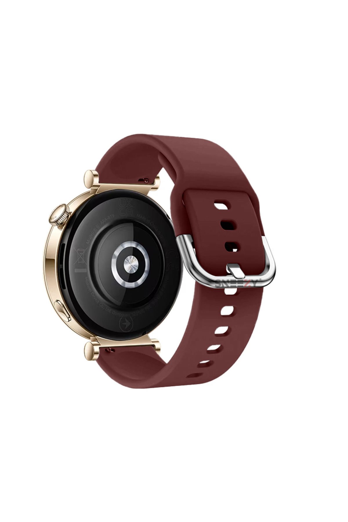 Huawei Watch Gt2 42mm Ile Uyumlu 20mm Purelux Soft Tokalı Silikon Kordon Dayanıklı Spor Stil Mürdüm