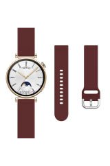 Huawei Watch Gt2 42mm Ile Uyumlu 20mm Purelux Soft Tokalı Silikon Kordon Dayanıklı Spor Stil Mürdüm