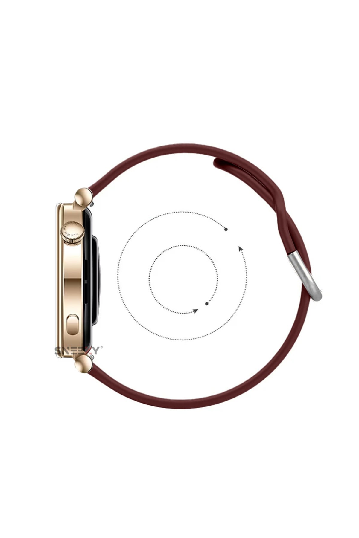 Huawei Watch Gt2 42mm Ile Uyumlu 20mm Purelux Soft Tokalı Silikon Kordon Dayanıklı Spor Stil Mürdüm