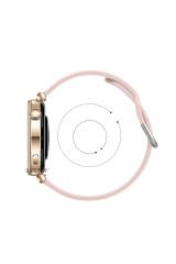 Huawei Watch Gt2 42mm Ile Uyumlu 20mm Purelux Soft Tokalı Silikon Kordon Dayanıklı Spor Stil Pudra