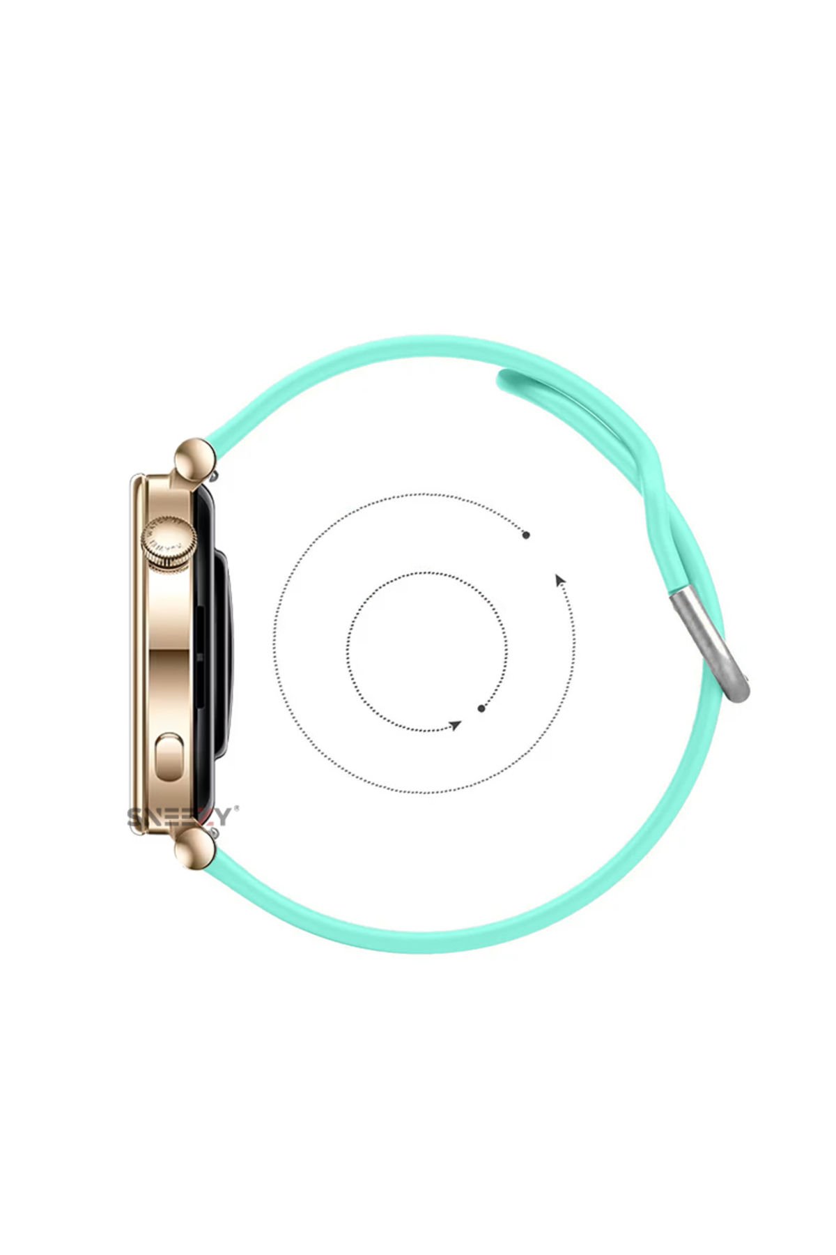 Huawei Watch Gt2 42mm Ile Uyumlu 20mm Purelux Soft Tokalı Silikon Kordon Dayanıklı Spor Stil Turkuaz